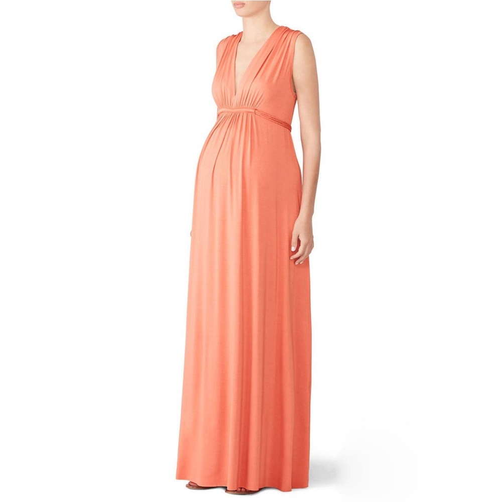 Rachel Pally Coral Maternity Maxi Dress - Sleeveless Summer Baby Shower Breezy